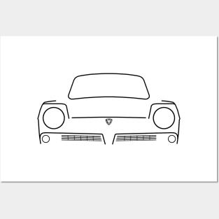 Reliant Regal 1970s classic car black outline graphic Posters and Art